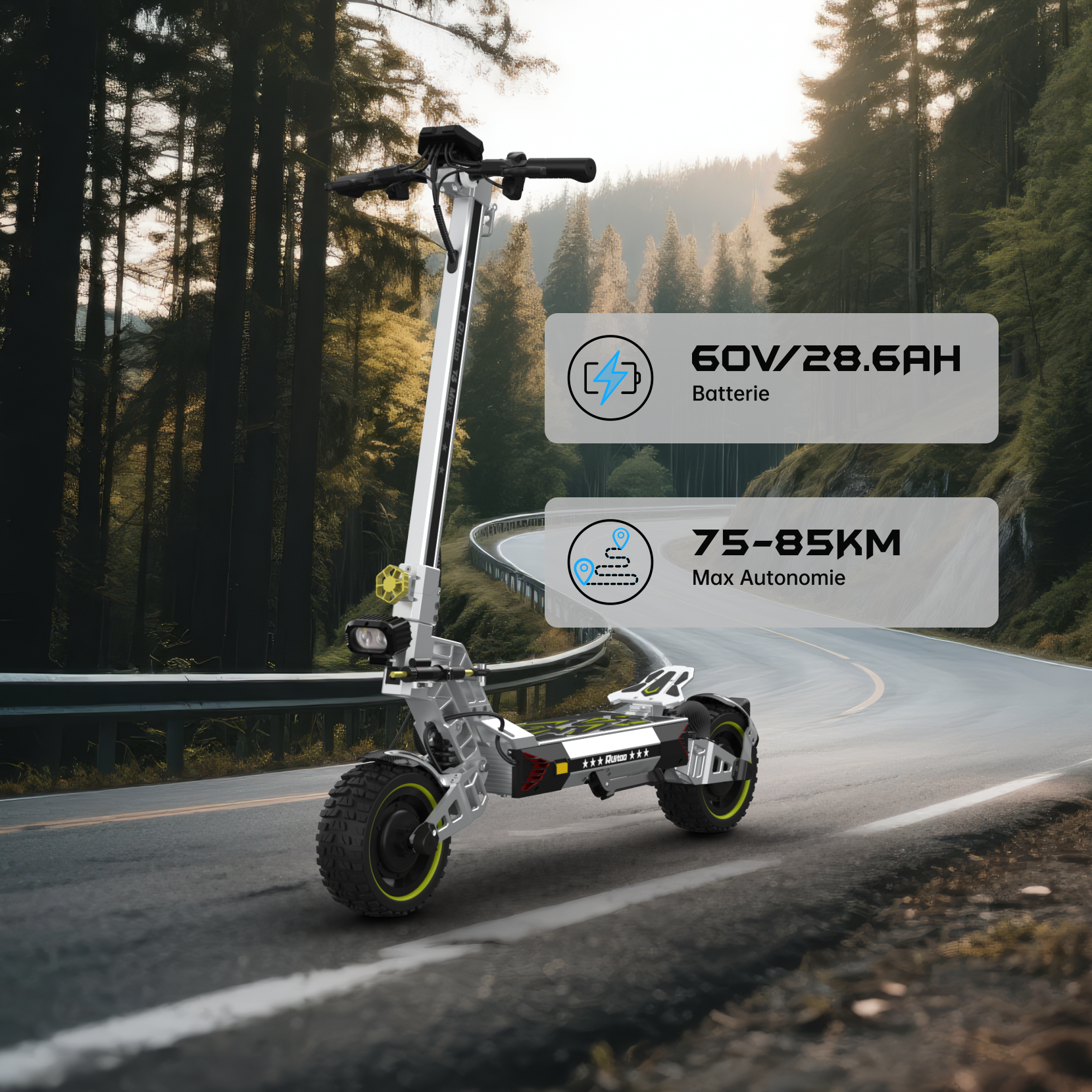 Ruitoo T3 Max — Monopattino Doppio Motore 3000W All-Terrain 2
